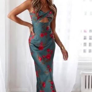 Hello Molly teal floral dress